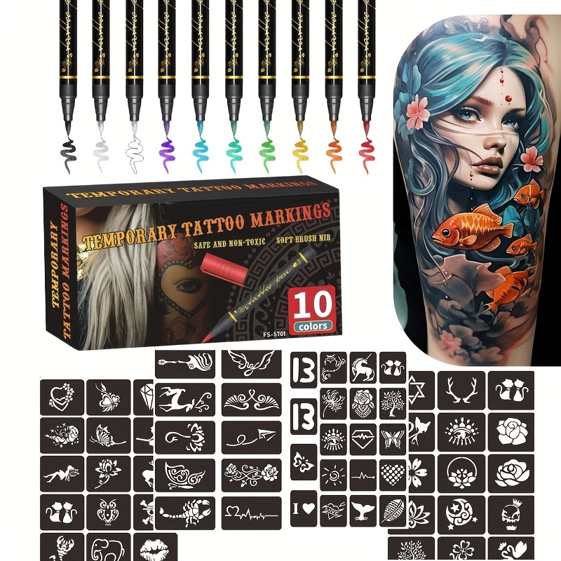 Copic Marker Sketch - Tijdelijke Tattoo Marker Set 10 Kleuren