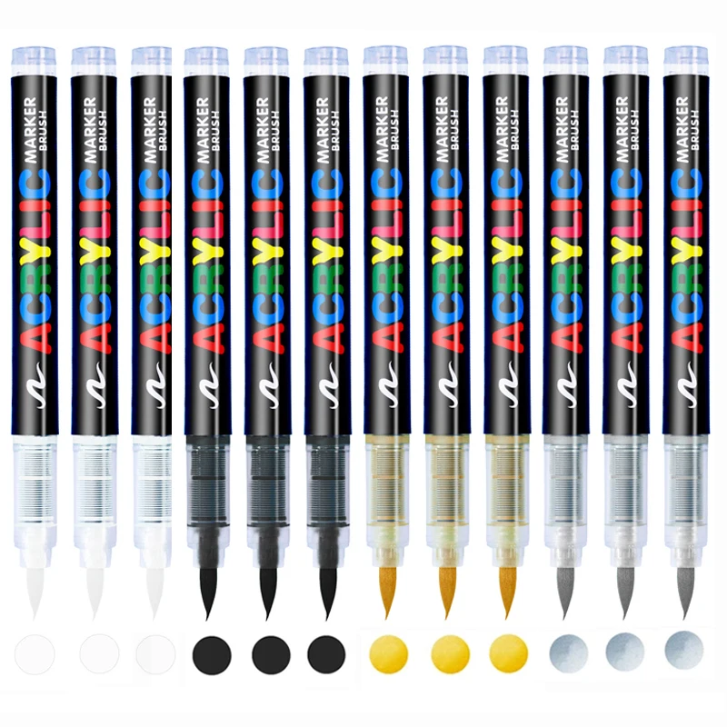 Copic Marker Classic - 3 stuks acryl witte marker borstelpennen