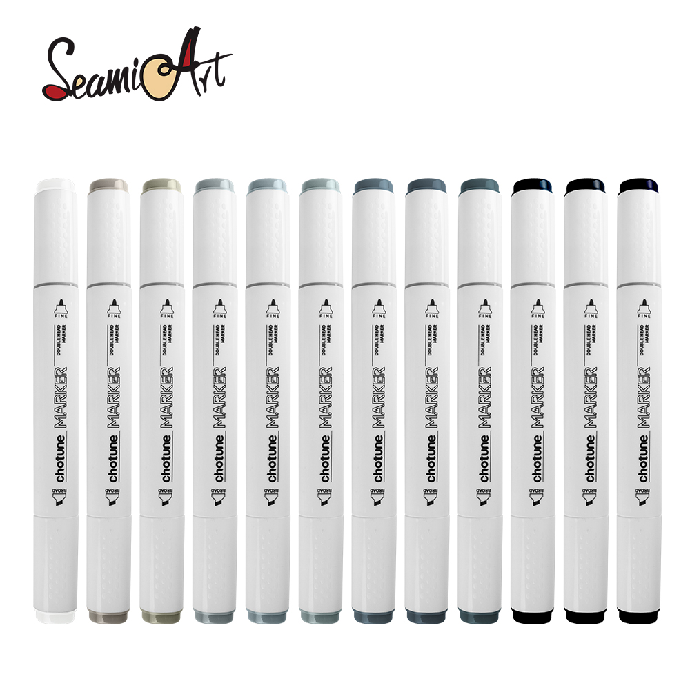 THOTUNE 12 kleuren warm grijs  - Copic Marker Sketch recensie en prijs