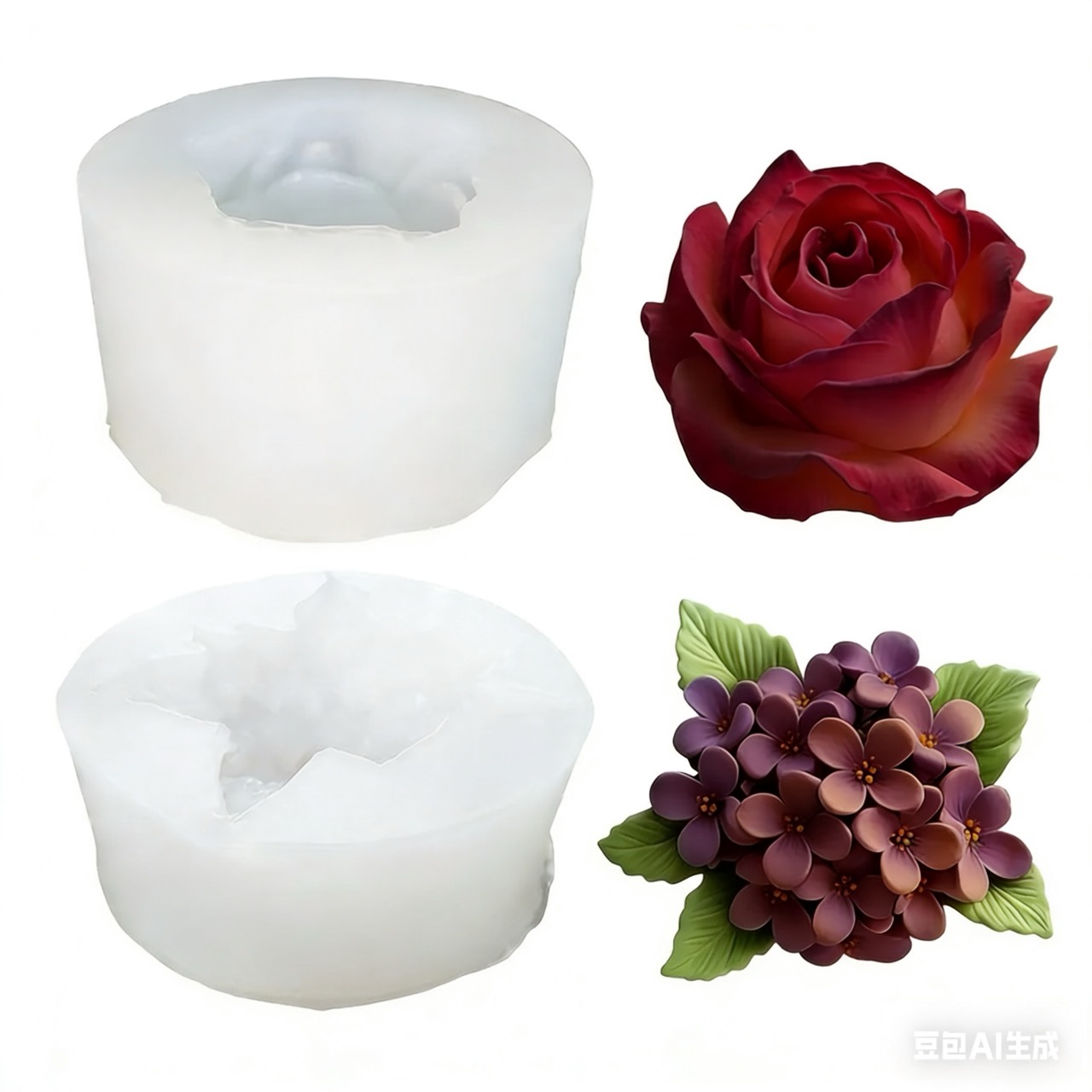 2-delige 3D Rose Lilac Flower  - Soap Making Recipes recensie en prijs
