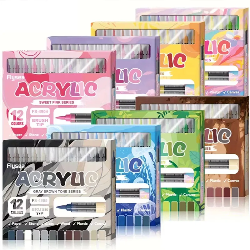 12 kleuren acrylstiften Zachte - Copic Marker Sketch recensie en prijs